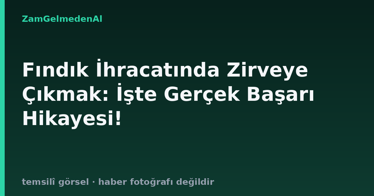 Fındık İhracatında Zirveye Çıkmak: İşte Gerçek Başarı Hikayesi!