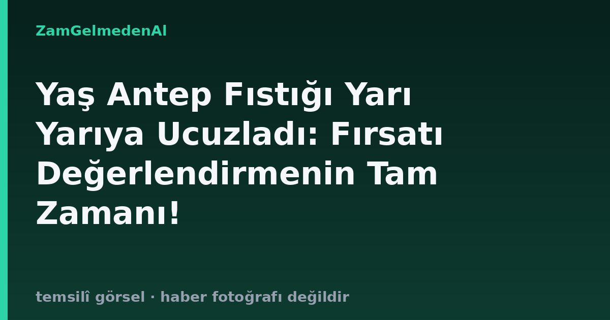 Yaş Antep Fıstığı Yarı Yarıya Ucuzladı: Fırsatı Değerlendirmenin Tam Zamanı!