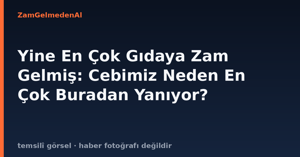Yine En Çok Gıdaya Zam Gelmiş: Cebimiz Neden En Çok Buradan Yanıyor?